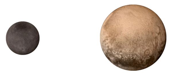 Pluto (rechts) mit seinem Mond Charon